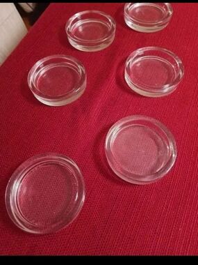 Clear Round Glass Coasters - Set of 6